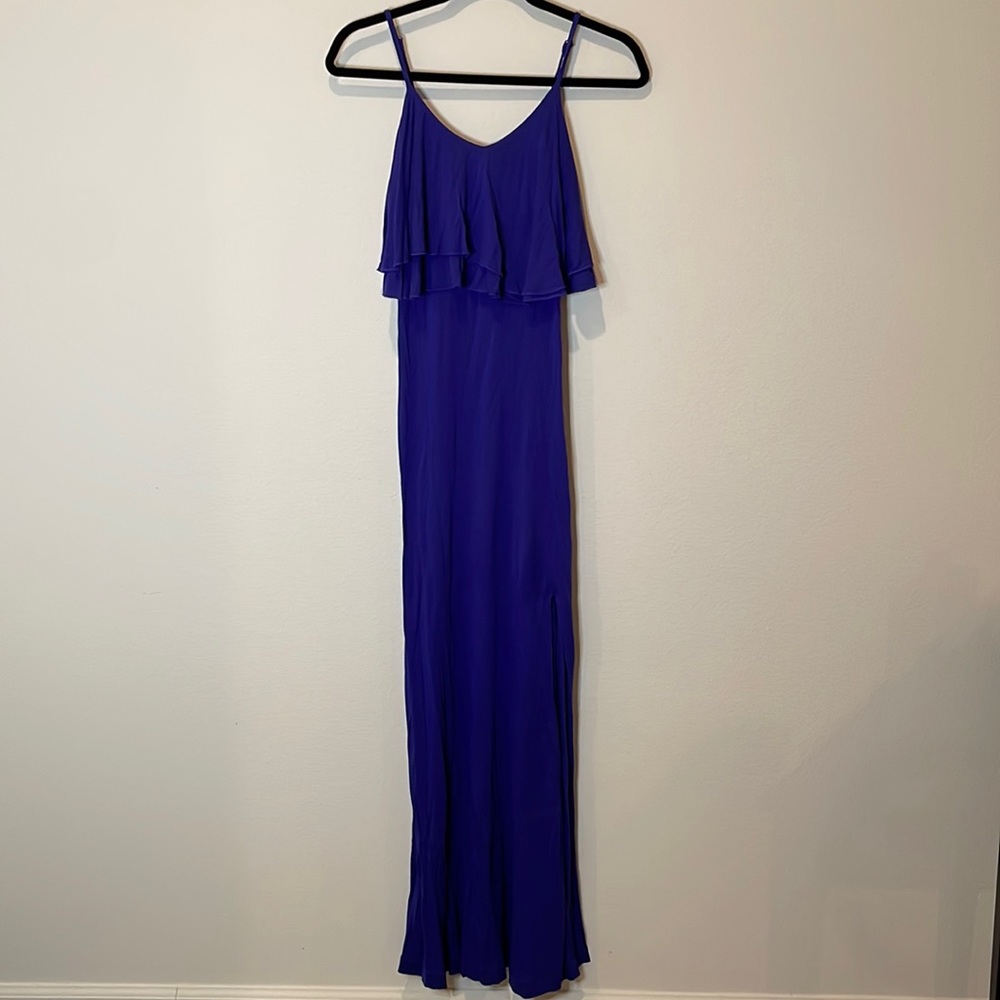 ASOS Petite Royal Blue Ruffle Maxi Dress